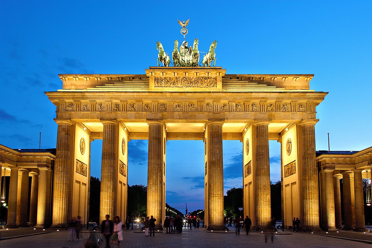 Brandenburg Gate in Berlin at dusk